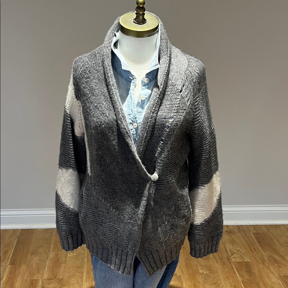 Skull Cashmere Gray and Cream Cardigan size S-L